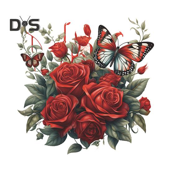 Наклейка на унитаз с бабочками и цветком розы, съемная водонепроницаемая наклейка из ПВХ для гостиной, ванной комнаты, стены искусства, цветочная крышка для унитаза, украшение на день Святого Валентина