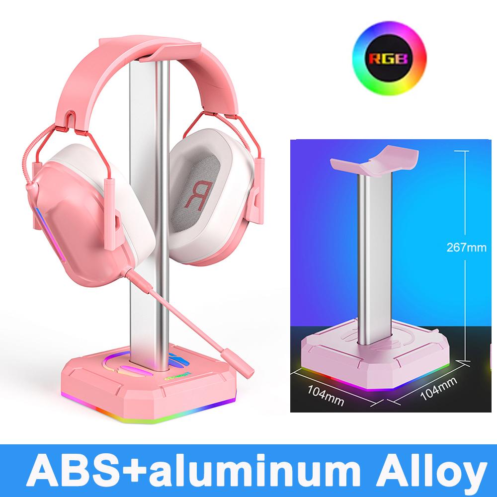 RGB Gaming Headphone Stand Glow Earphone Rack Dual USB Ports Desktop Display Bracket Headset Hanger For PUBG Computer Gamer