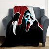1 шт. Плед с принтом Ghostface Scream для улицы, фланелевый - HD-печать, легкий, мягкий, теплый, всесезонный, для дивана, кровати, путешествий, кемпинга 034