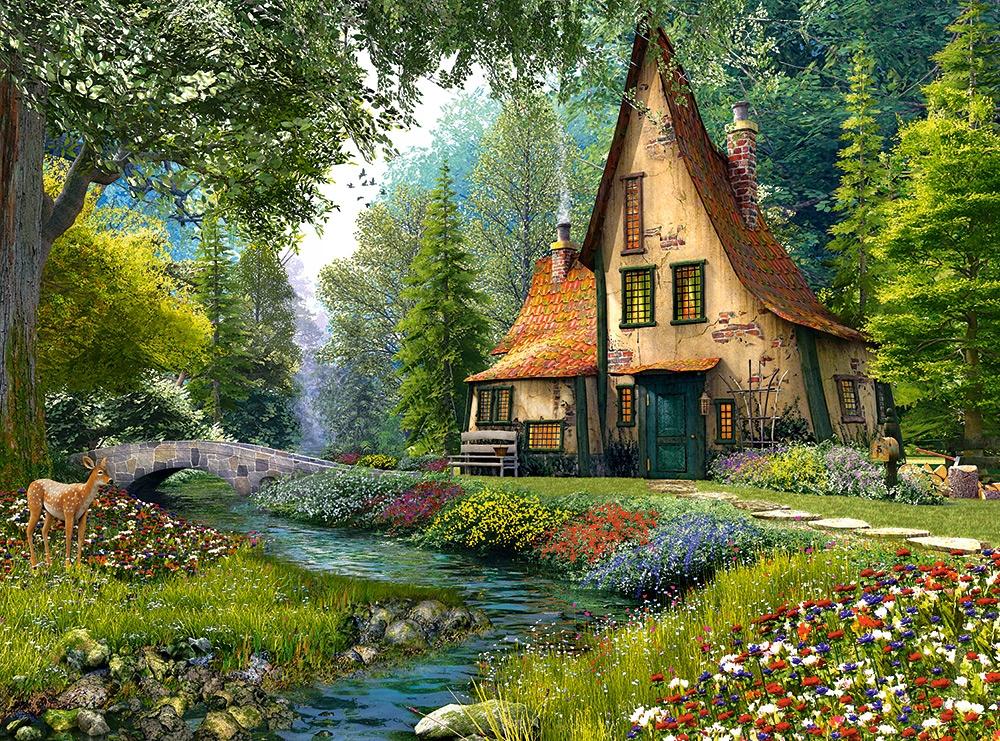 Puzzle 2000 pieces C-200634-2 Toadstool Cottage