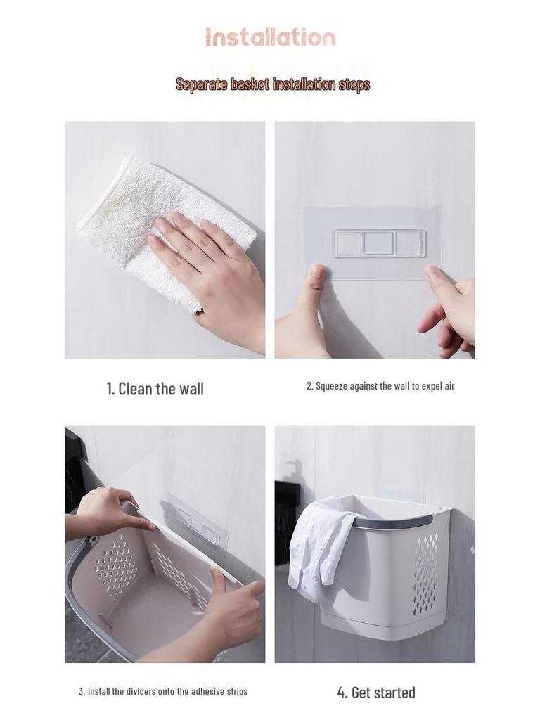 Пластиковая корзина для белья в японском стиле: Корзина для одежды большой вместимости, без пробивки, многослойная, напольная