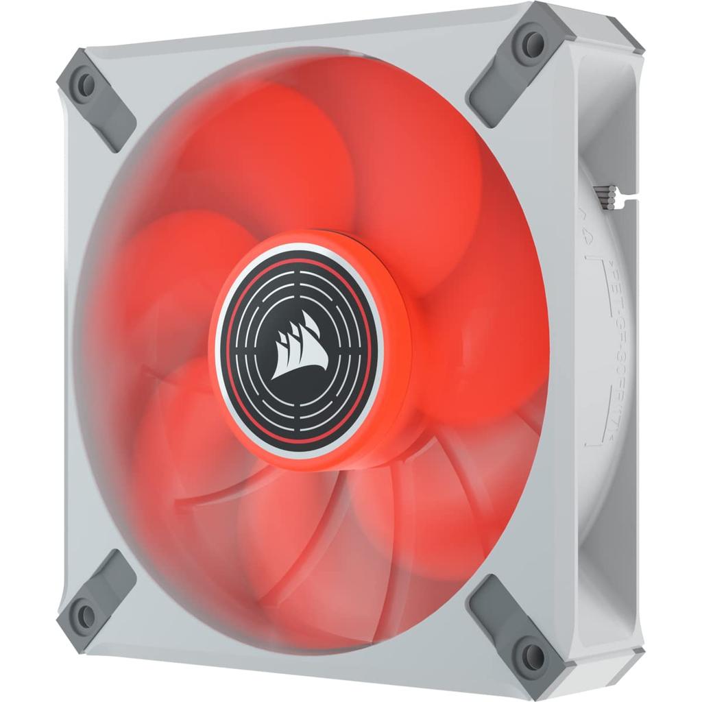 CORSAIR ML120 LED Белый 120мм Вентилятор на магнитной левитации с красной LED-подсветкой, одинарная упаковка ELITE, рамка, AirGuide, CO-9050126-WW