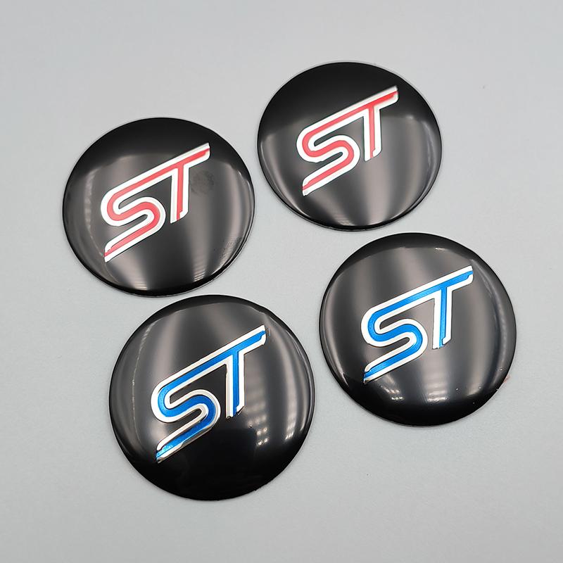 4pcs 56mm Black Red Blue Rims Logo ST Wheel Center Caps ST Hubcaps Sticker Hub Caps Decal Accessories