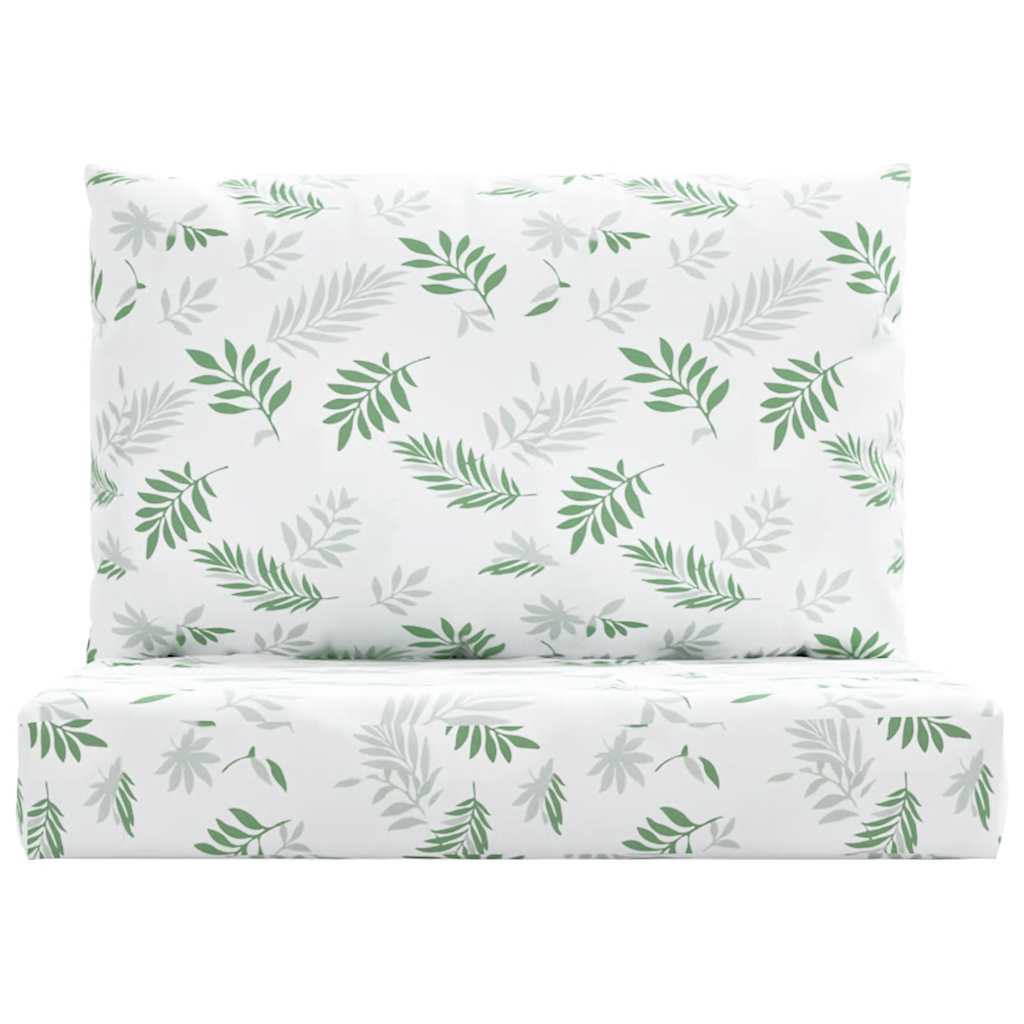 2 Piece Pallet Cushion Set Leaf Pattern Oxford Fabric