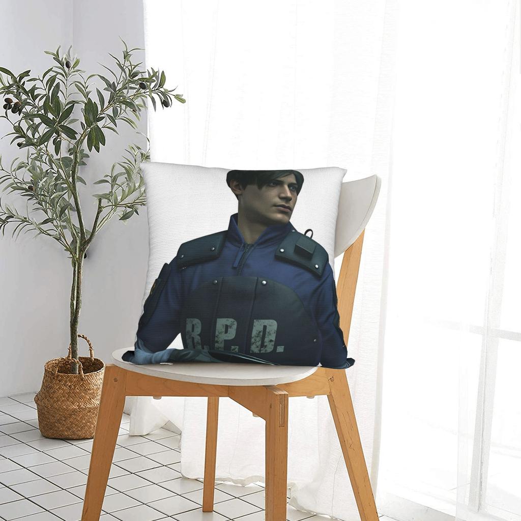 Pillow Case Leon Kennedy Square Pillow Cover For Office Car Home Decor Retro Trendy Pillowcases