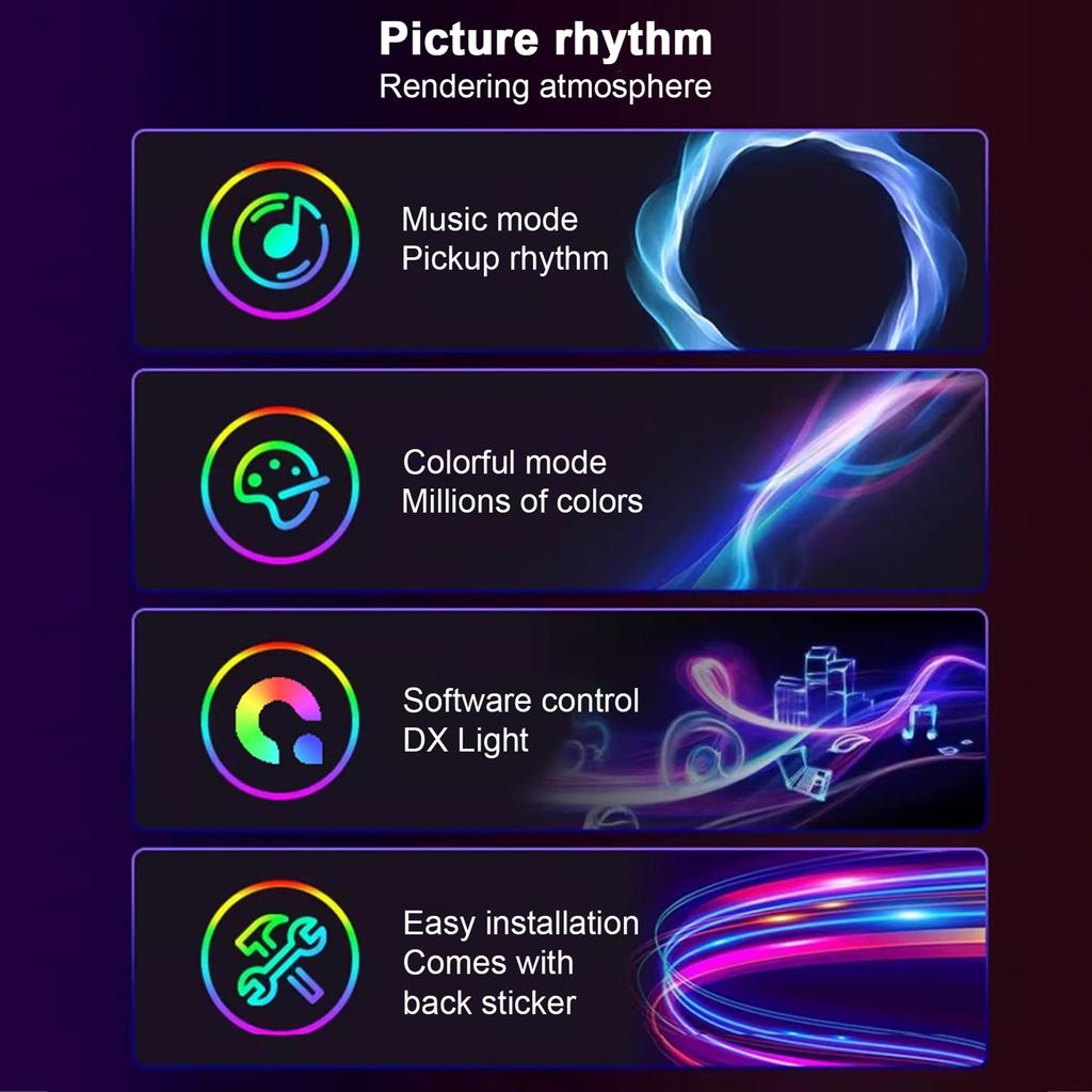 RGB Phantom Ambiance Display Светодиодная лента Музыкальный ритм Динамический свет Синхронизация Управляемый цвет программным обеспечением
