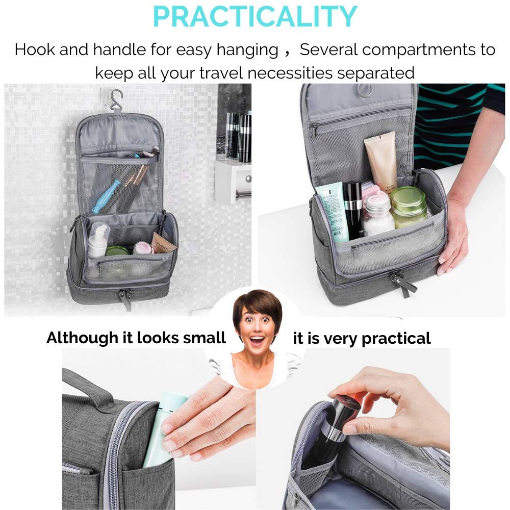 Подвесная косметичка, Хорошо разделенная косметичка для путешествий, Водонепроницаемый дорожный допп-кит