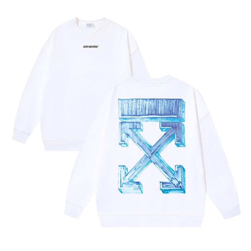 1236 Off-White 2026 Autumn and Winter New OW Three-dimensional Square Arrow Pattern Men's and Women's Round Neck Hoodie