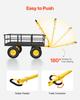 Steel Garden Cart, 544 kg Heavy Duty Pullable Garden Wagon Yard Cart, 2 in 1 Outdoor Metal Utility Wagon Yard Trailer with 330 mm All Terrain Tires,
