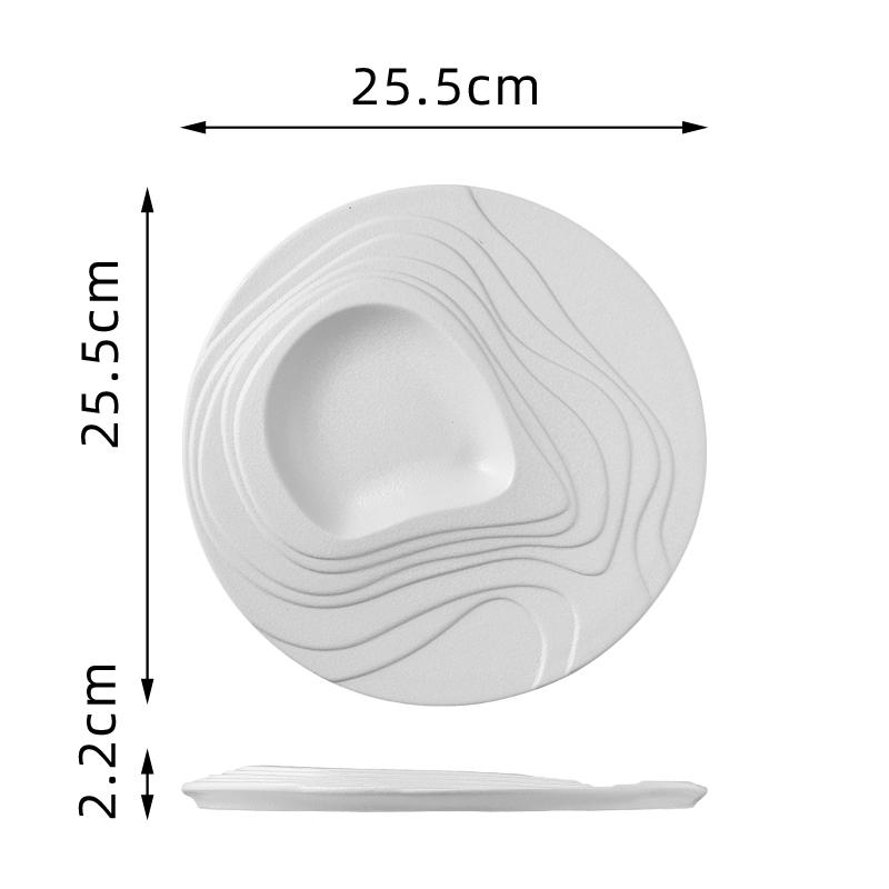 Irregular Terraced Ceramic Dining Plate Solid Color Dessert Plate Snack Plate Sushi Plates Molecular Cooking Creative Tableware