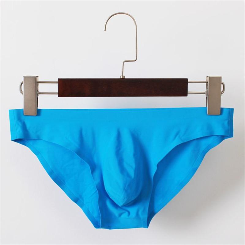 Short Underwear Simple Seamless Breathable Sexy Elastic Underpants Men Low Waist Ice Silk