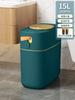 Nordic Luxury Kitchen Trash Can - Automatic Packaging Metal Wastebin, Green Recycling Basket