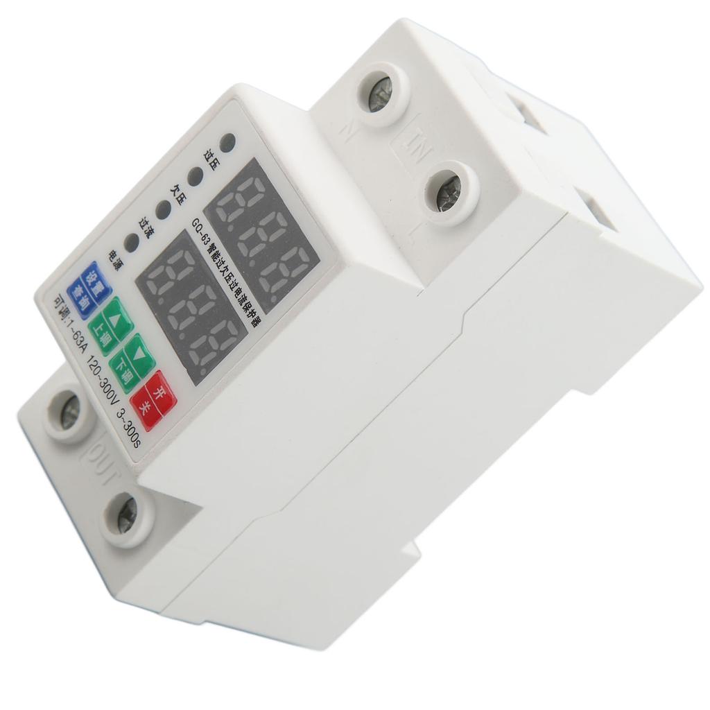 2-фазный вольтметр на DIN-рейку, автоматический регулируемый предохранитель от перенапряжения и перегрузки по току, автоматический выключатель