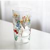 Simple glass cup, Japanese style creative casual cup, high borosilicate glass floral glass cup, milk cup, ins wind cup
