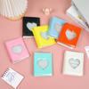 Solid Color 3-inch Photo Album Love Hollow Photocard Holder With Heart Pendant Kpop Idol Cards Collect Book Polaroid Album