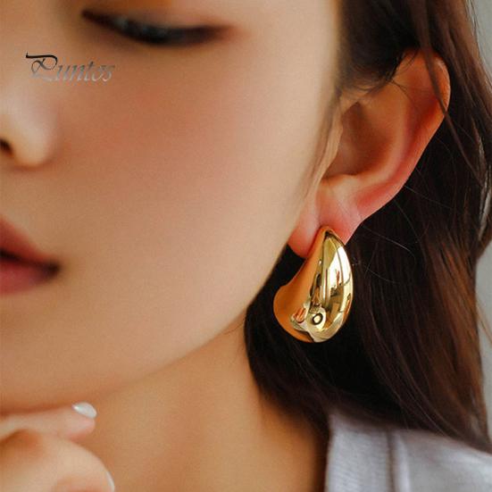 1 пара винтажных сережек-гвоздиков с геометрическим рисунком из блестящего золотого полированного сплава, гипоаллергенные женские серьги, модные ювелирные изделия, подарок