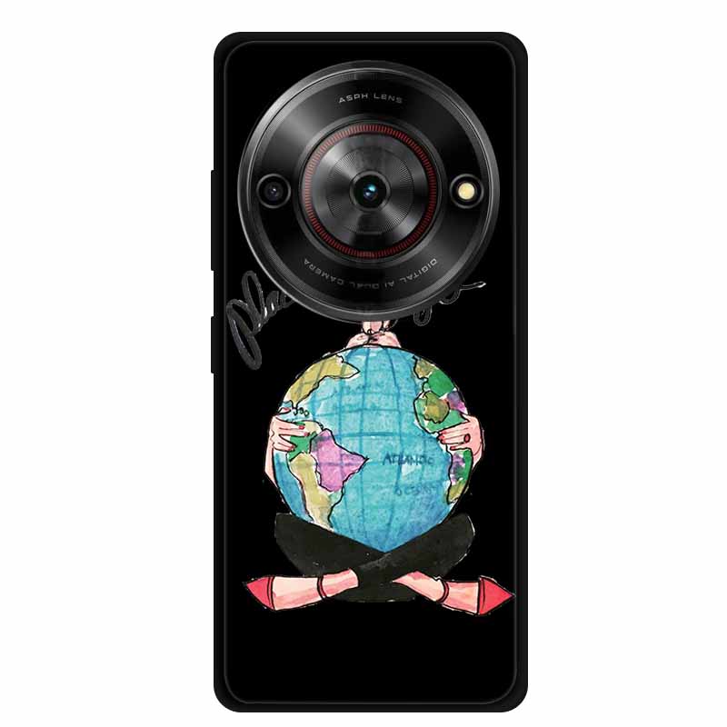 Чехол для ZTE Blade A75 Черный Силиконовый Милое Животное Цветочный Мягкий Чехол для ZTE Blade A75 5G ТПУ Чехол Funda для ZTE A75 Coque A 75