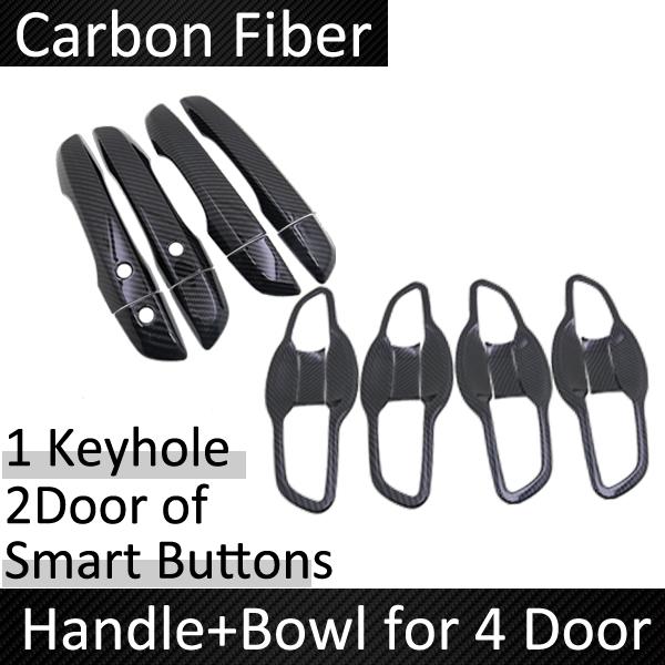 for Honda Civic 10 2016 2017 2018 4 PCS Exterior Carbon Fiber Door Handle Cover Catch Trim Car Cap styling Accessories