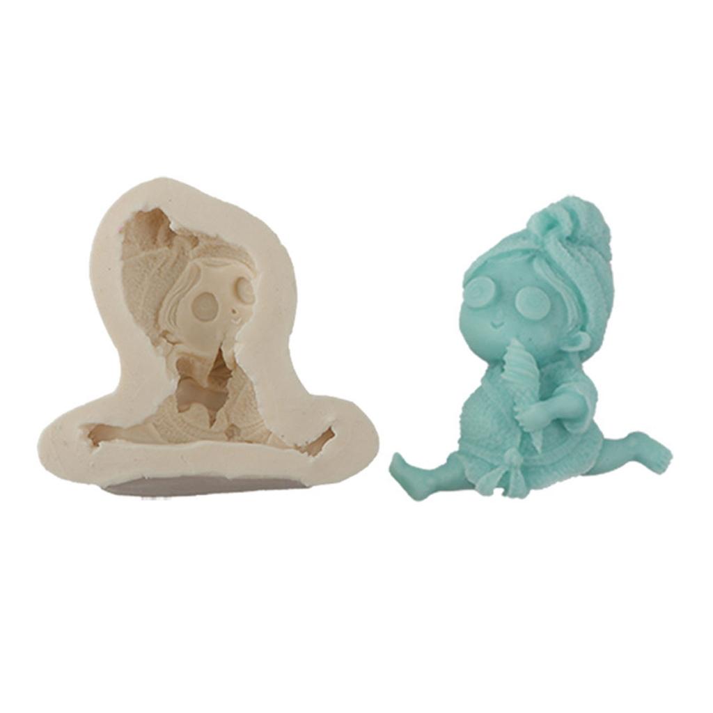 Силиконовая форма для свечей с ангелом и девочкой для изготовления украшений ручной работы, смоляные формы для благовоний и свечей, цементная статуя, искусство