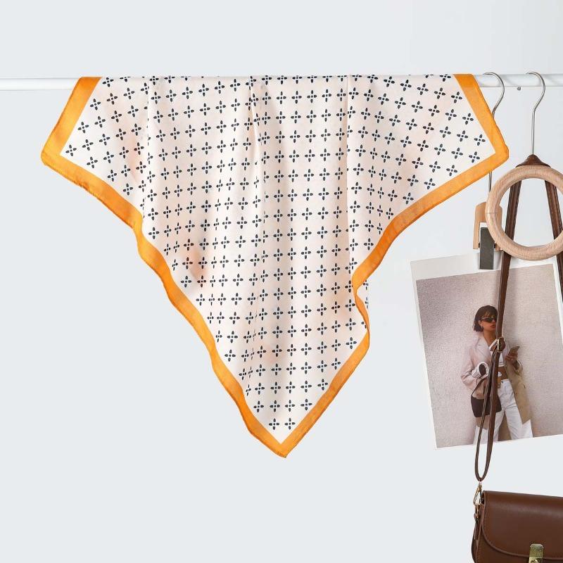 New Women's Silk Scarf High-end Velvet Versatile Simple Triangle Scarf Decorative Small Scarf Hot-selling