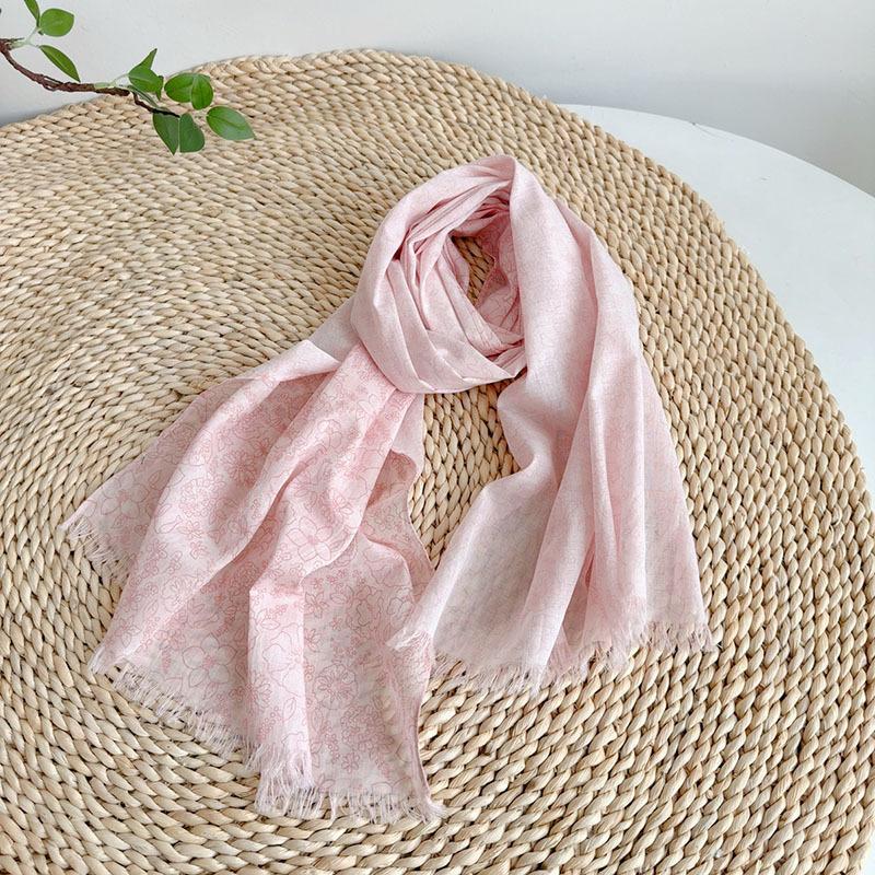 Весенне-летний хлопковый шарф с принтом, свежий и элегантный, легкий, с защитой шеи, женский