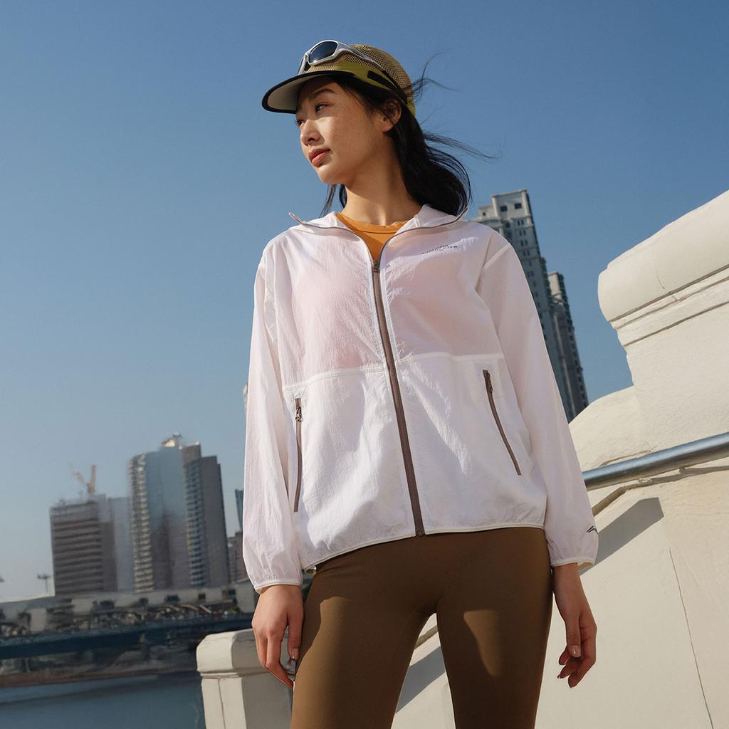 Li Ning Comprehensive Training Series Ice Silk Cool Comfort Sports Ветровка Женская Верхняя одежда Off-White AFDV428-6