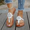 Women's Flat Slippes Summer Plus Size Ladies Flip Flops Retro Open Toe Casual Slide Shoes for Women Outdoor Female Thong Sandals