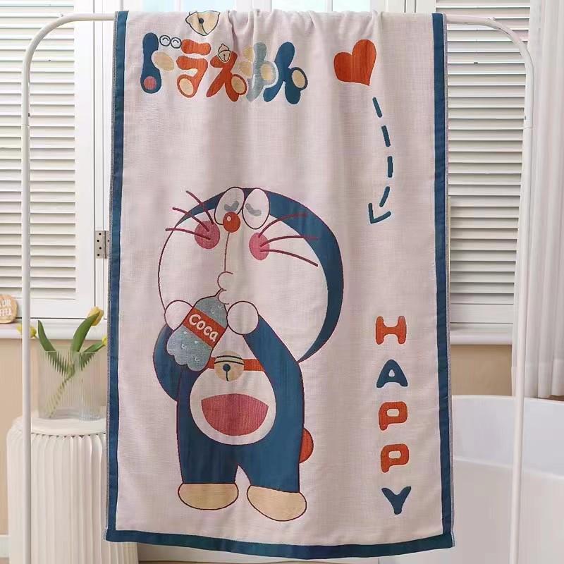 Extra Large Cotton Gauze Cartoon Bath Towel - Soft, Quick-Drying for Adults & Kids