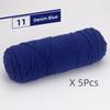 5 шт. пряжи Cotton Select 17,63 унции/500 г, легкая камвольная толстая пряжа для вязания спицами и крючком детских вещей, шарфов, пальто и свитеров.