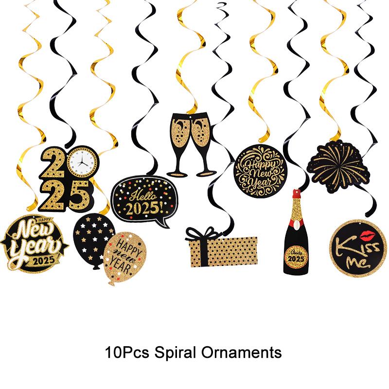 2025 С Новым годом бумажные очки фоторамка воздушный шар рождественская бумажная фотобудка реквизит украшение новогоднее вечернее украшение