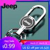 For Jeep Metal Car Emblem Keychain Logo Keyring Pendants Accessories For Jeep Grand Cherokee Wrangler JK Gladiator Compass Re