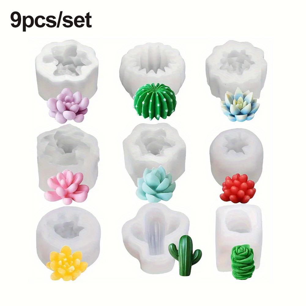 9 шт.-Сделай сам силиконовая форма для суккулентов - Силиконовая форма для кактусовой свечи, Силиконовая форма для растений ручной работы, Искусство и украшение из смолы