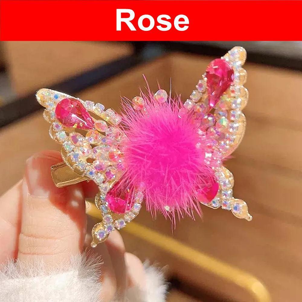 Летающая плюшевая шпилька-бабочка, заколки для волос, зажим для крыла, челка, детская блестящая заколка со стразами, детские головные уборы, женские аксессуары для волос для девочек