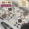 Non Slip Washer Dryer Dust Cover Mat Floral Pattern Bathroom Carpet  Laundry Room