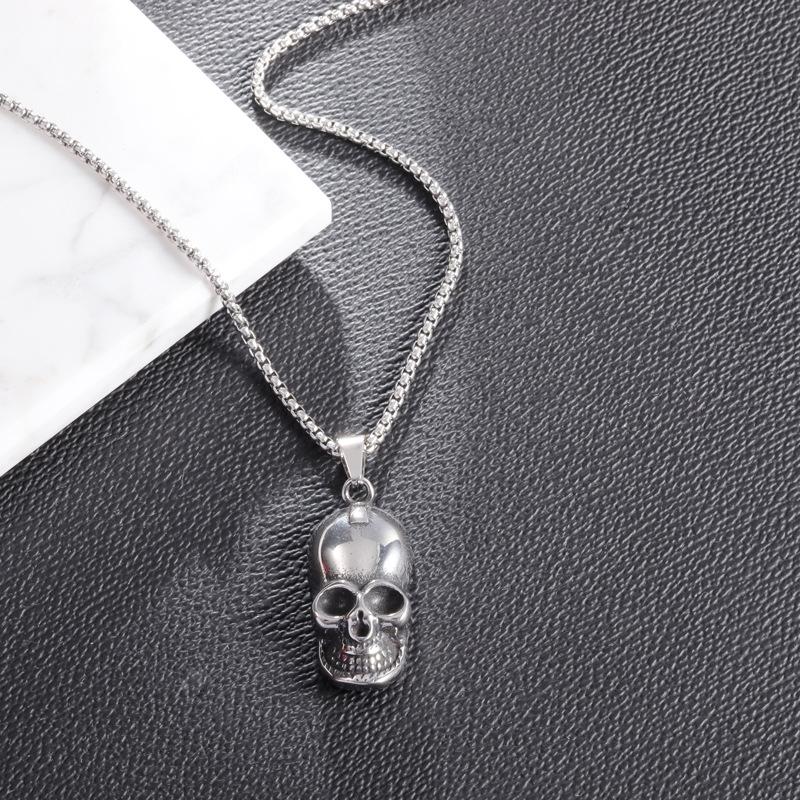 Европейское и американское ожерелье с черепом, персонализированное, панк, хип-хоп, из нержавеющей стали, в стиле ретро-металл, мужские украшения