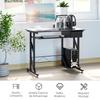 Desk Study Desk With Keyboard Tray And Drawer Computer Desk For Office 90x50x100 Cm Black