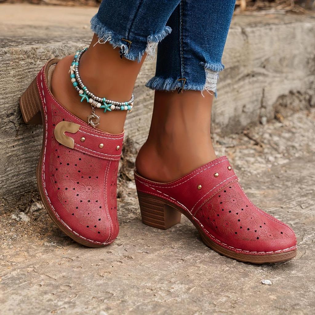Stylish Closed Toe Mules Soft Sole Slip On Design Comfortable Walking Shoes Women
