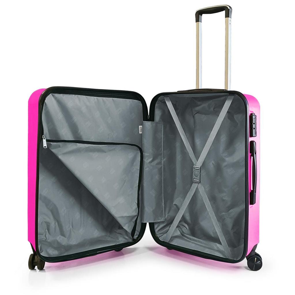 coral high Чемодан среднего размера из АБС-пластика розового цвета 16417