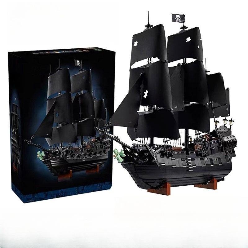 Pirates of the Caribbean Captain Jack’s Ship, Large Black Pearl Model, Small-Brick Building Block Toy