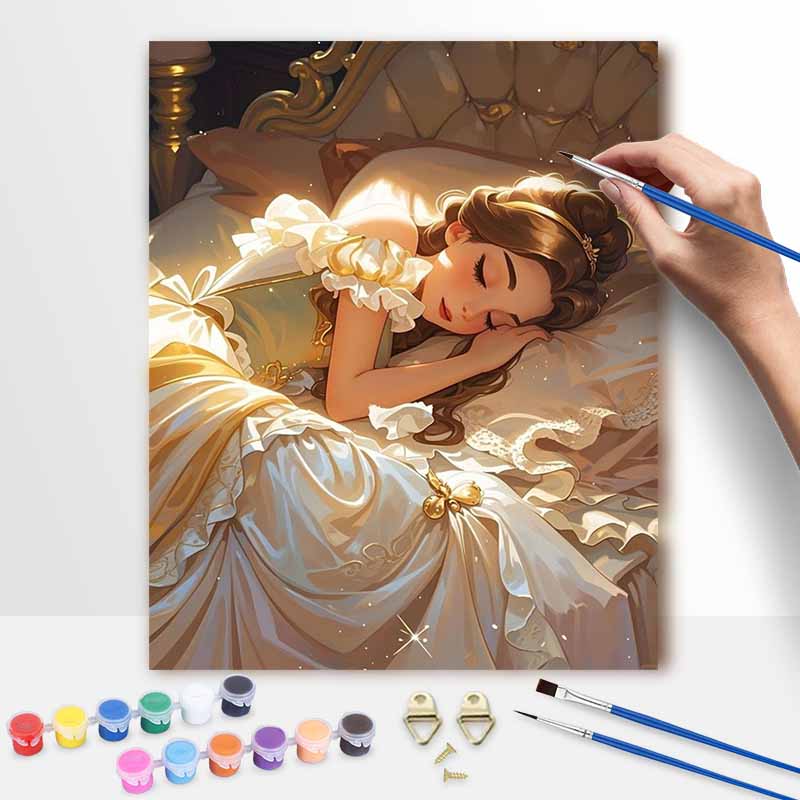 Disney Belle sleeping princess digital oil painting art kit DIY handmade home decoration gift