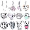 S925 Sterling Silver Cute Pet Paw Print Beads Collection Picture, Trendy Fashion Animal Diy Jewelry Accessories