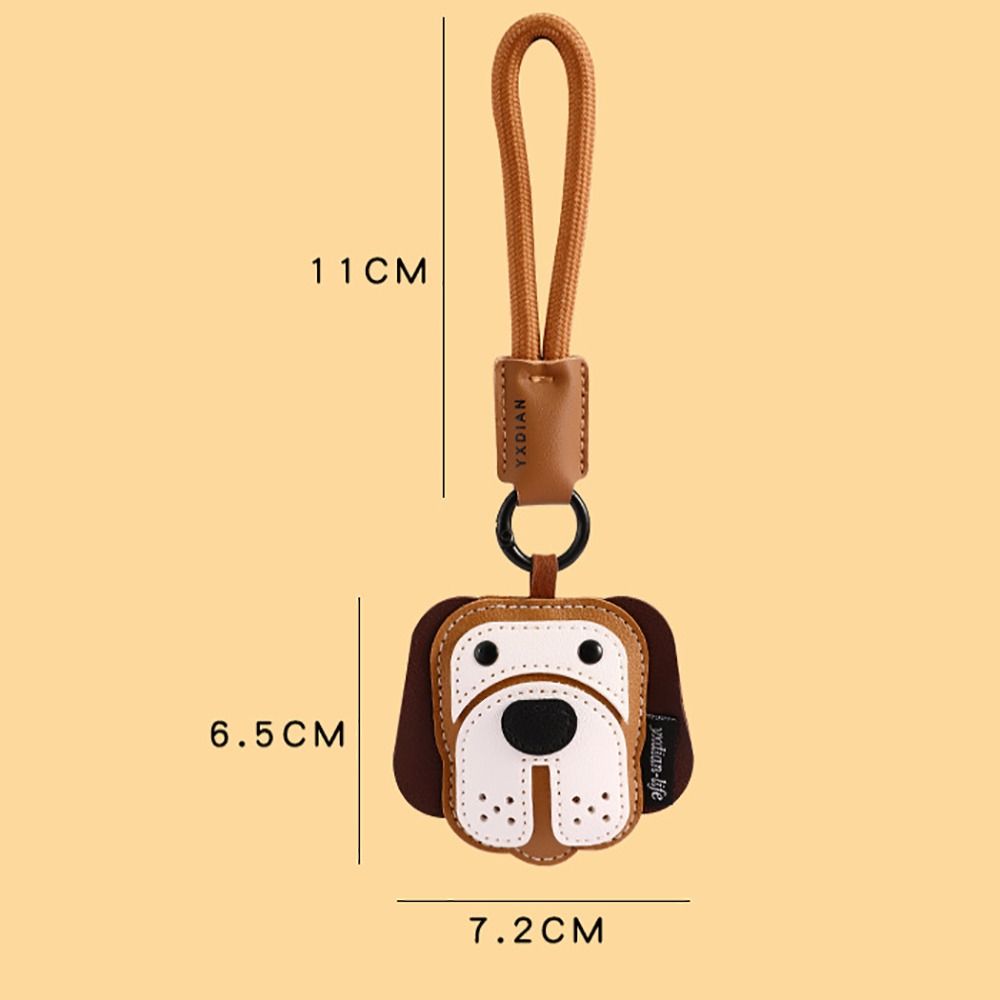 Cartoon Puppy Car keychain Leather Small Pendant New Bag Charm Birthday Gift