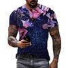 Hot Sale Summer Fashion Colorful Glitter 3d Printed Men T-Shirt Unisex Casual Trendy Oversize Men’s Short Sleeve O Neck Tops