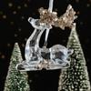 Рождественский орнамент прозрачный акриловый кристалл блестки олень дерево колокольчик звезда венок кулон праздник