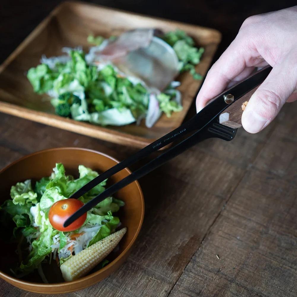 Щипцы для гриля и барбекю, зажим для еды из нержавеющей стали, легкая, устойчивая к ожогам посуда для отдыха на природе, принадлежности для кемпинга.