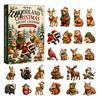 Creative Desk Ornament 24 Days Christmas Advent Calendar, Forest Animals Countdown Calendar Cute Acrylic Collectible Toys for Holiday Party Decoration
