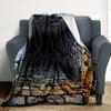 Stone Well Flannel Blanket Throw Blanket Soft Warm Sofa Bed Camping Home Decor Unique Christmas Gift C9261996