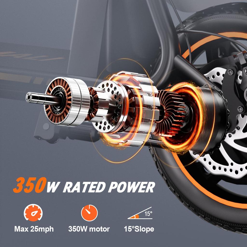 YAMALI X12 350W Складной Электровелосипед 36В 13Ач 12" Толстые Шины Электровелосипед для Взрослых, 25км/ч, 35-40км Запас Хода, Легкий Городской Велосипед