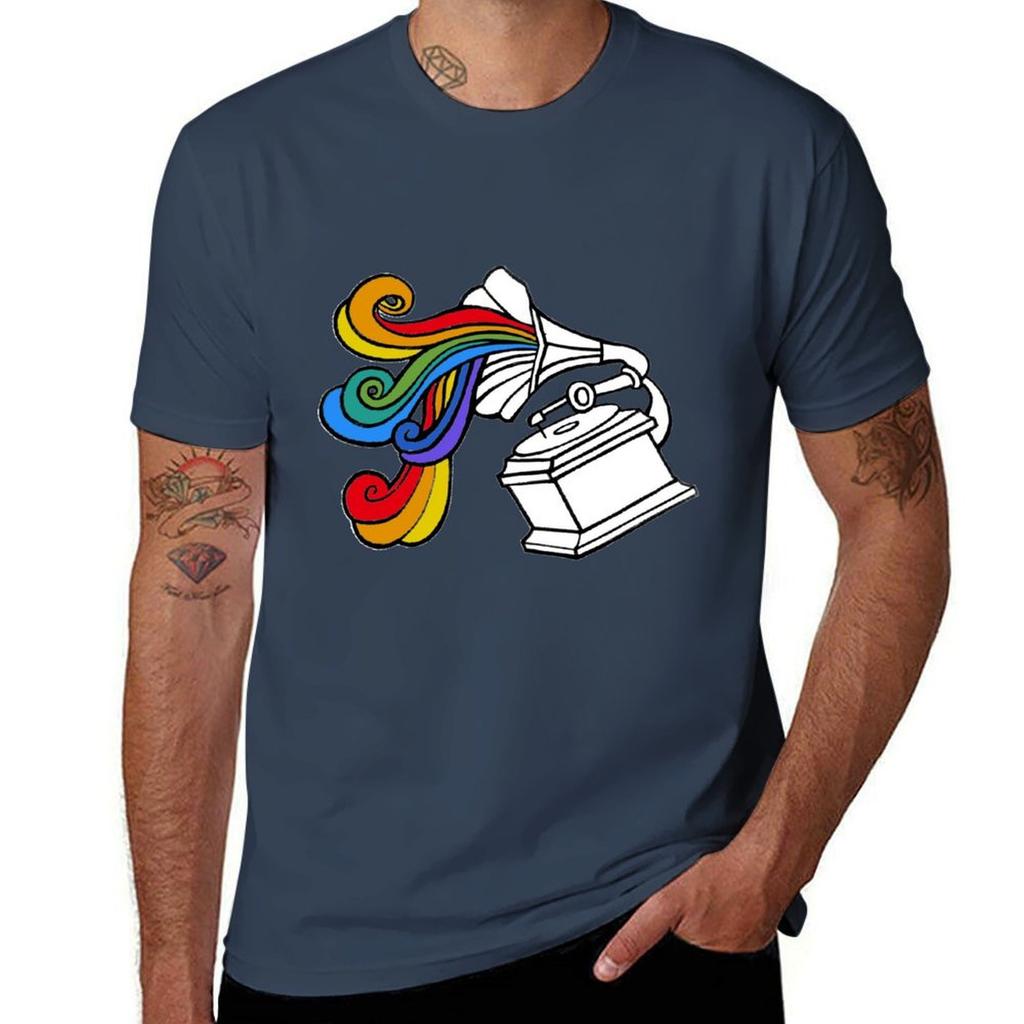 Gramophone Rainbow Tshirt Uv Sun Protection Tee Shirt
