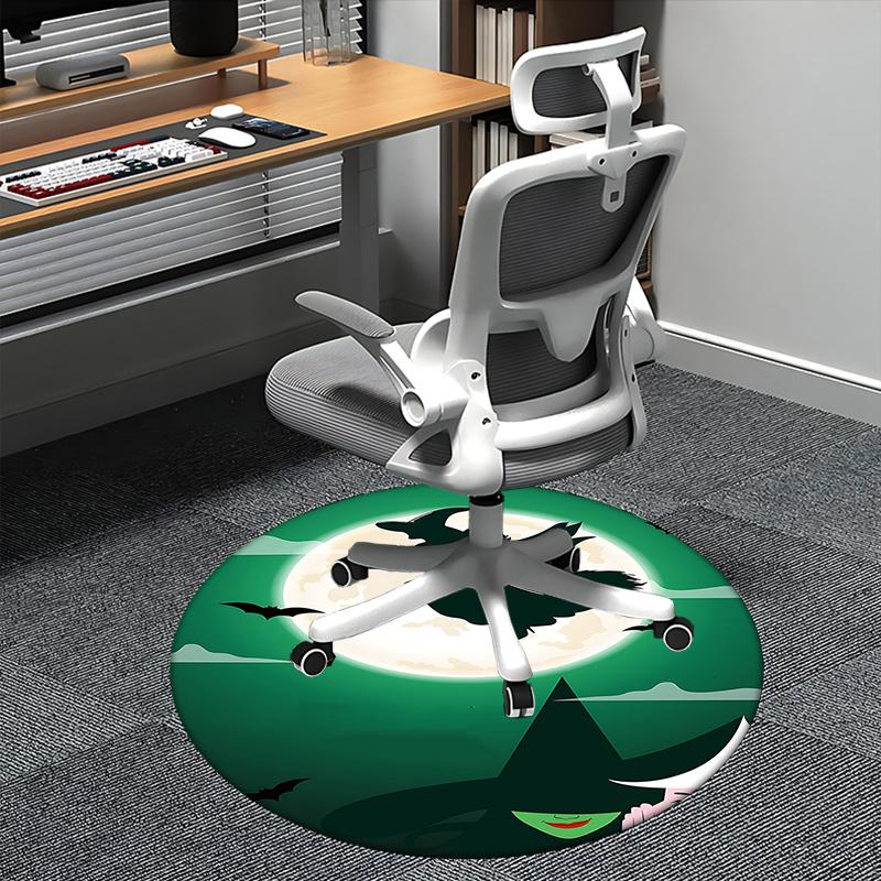 Witch Moon Broomstick Halloween Chair mat Round Rug Office carpet, Non slip, Suitable for Living Rooms, Bedrooms,Decor1205912a